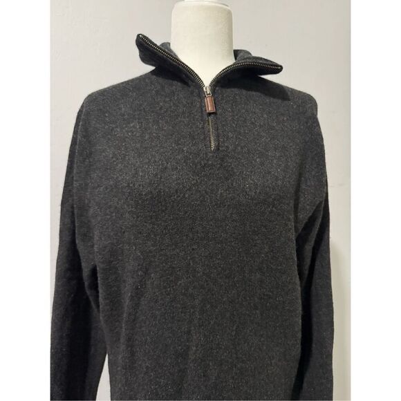 J. Crew charcoal black 100% Lambswool pullover sweater L